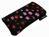 Strahlenschutz Handytasche - schwarz mit Blumen - für alle Handy`s